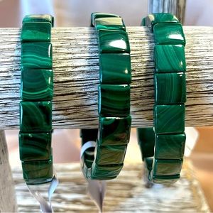 Malachite Natural Healing Crystal Stretch Bangle Bracelet